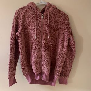 Mauve Zip Up Sherpa